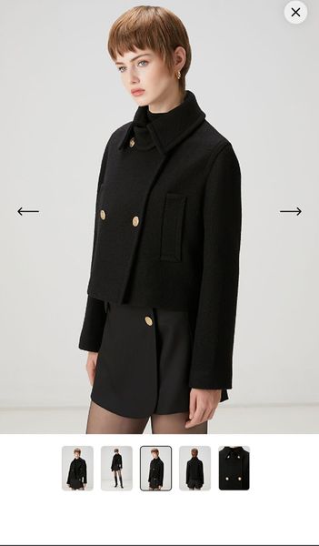 been eyeing this cropped wool jacket with the little gold buttons — very quiet-luxury but make it structured. worth it or will i wear it twice and forget it exists?? swipe for the button detail
